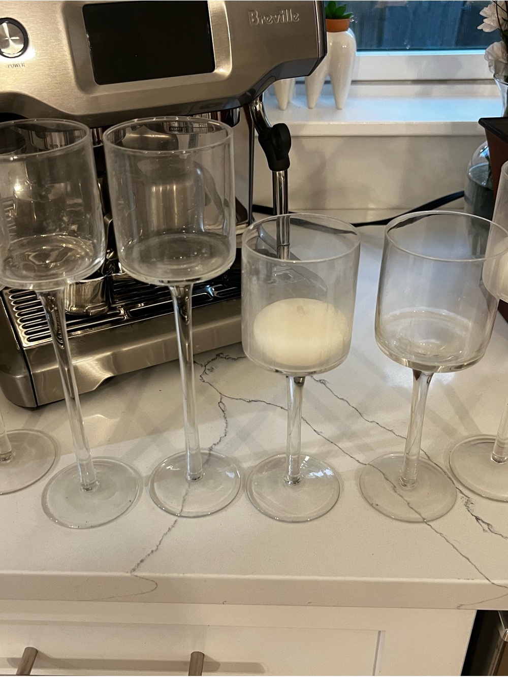 Clear Glass Wine Goblets - Set of 6